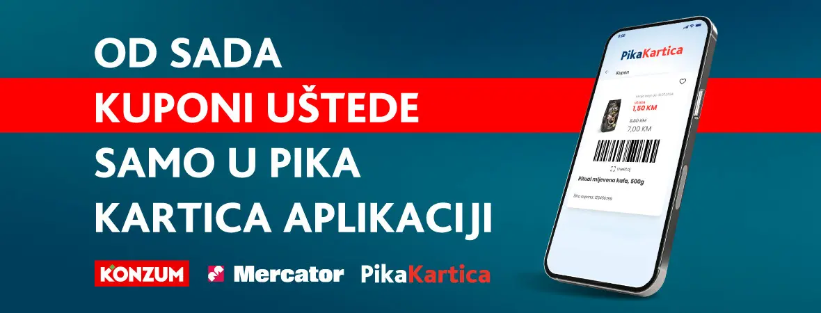 Od sada, KUPONI UŠTEDE samo u Pika Kartica BiH mobilnoj aplikaciji!